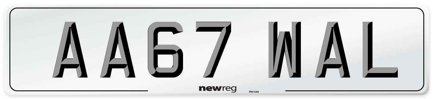 AA67 WAL Number Plate from New Reg